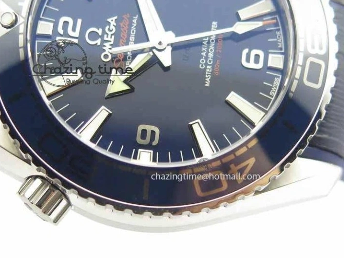 0320 Planet Ocean 2016 43.5mm SS OM 1:1 Best Edition Blue Dial On Blue Leather Strap A Sophisticated 8165